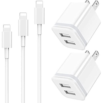 LUOATIP iPhone Charger Cable 3ft 6ft 10ft with Wall Plug, 5-Pack Long Charging