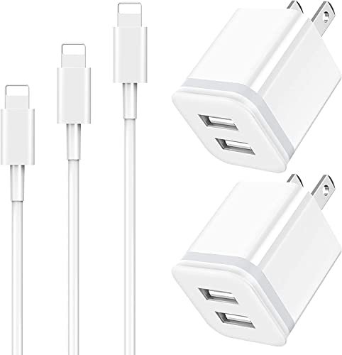 LUOATIP iPhone Charger Cable 3ft 6ft 10ft with Wall Plug, 5-Pack Long Charging