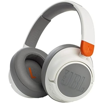 JBL Jr460NC Wireless Over-Ear Noise Cancelling Kids Headphones - White