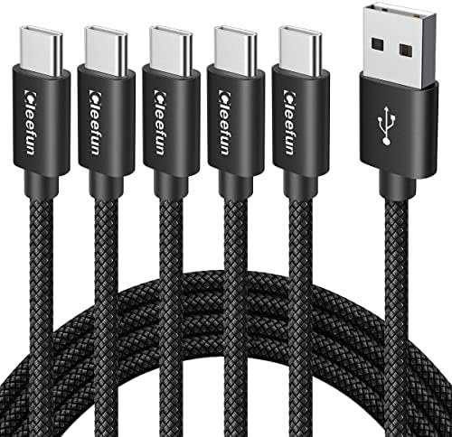USB C Cable [6ft, 5-Pack], CLEEFUN USB A to Type C Cable Fast Charging C Charger